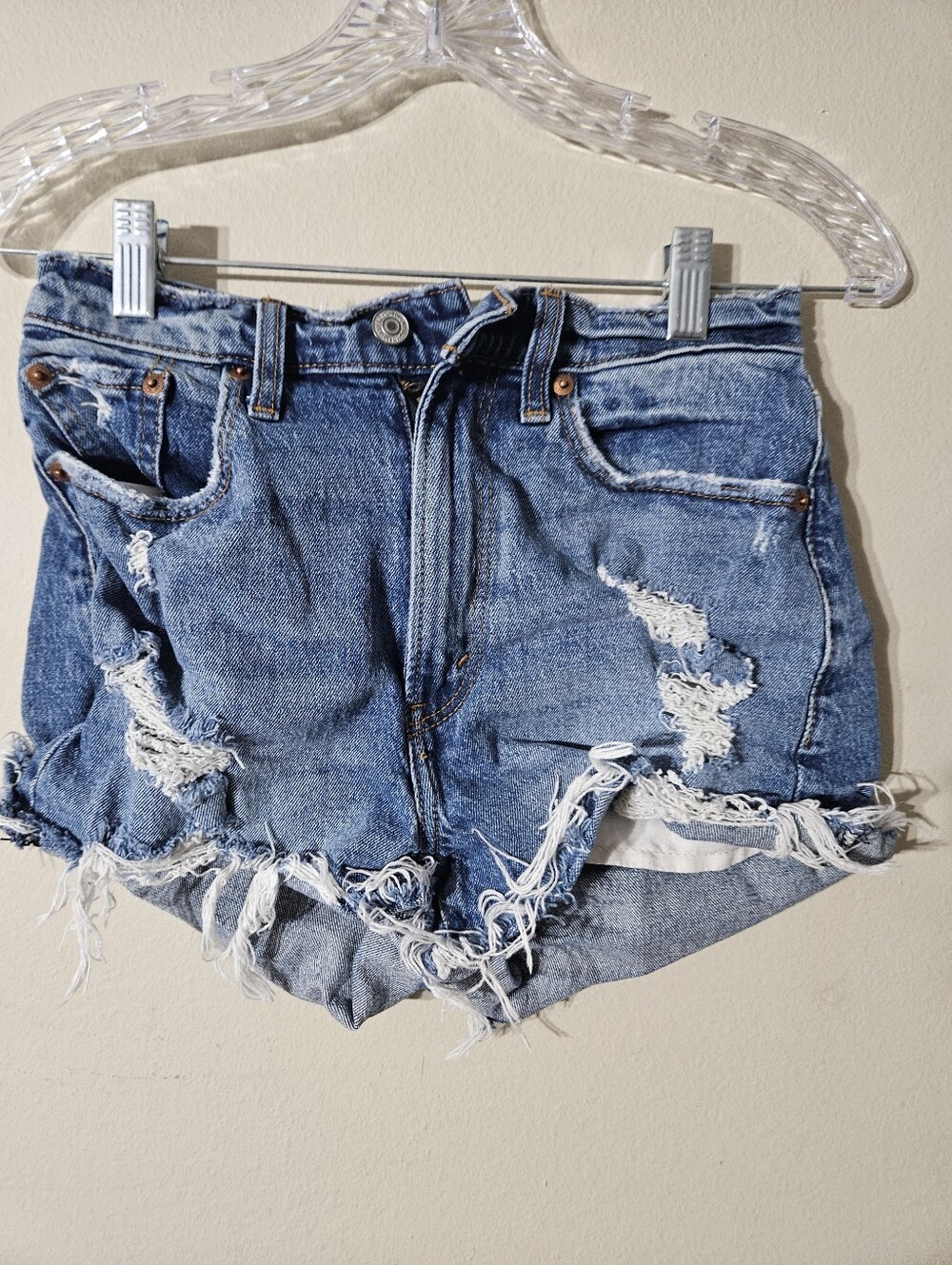 Abercrombie And Fitch Distressed Curve Love Jean Shorts Size 0